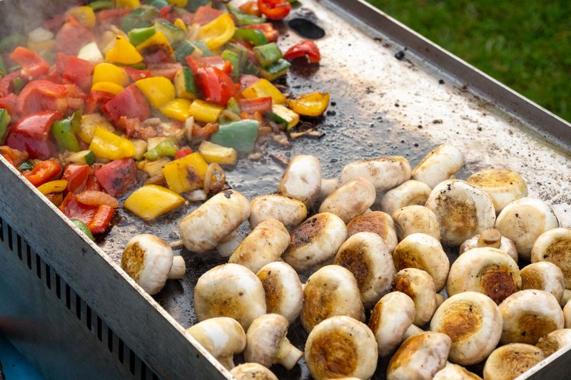 Veggie fajitas with mushrooms peppers and onions